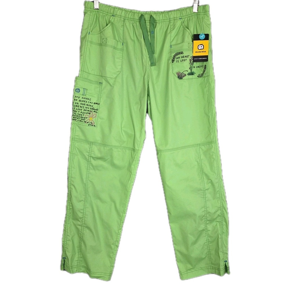 WonderWink‎ Scrub Pants Womens XL Lime Green Nurse Medical Vet NWT